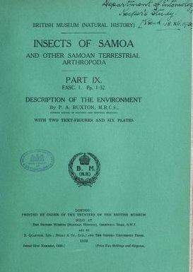 Insects of Samoa and other Samoan terrestrial arthropoda