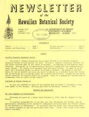 Newsletter - Hawaiian Botanical Society