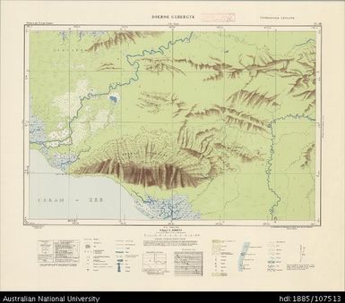 Indonesia, Western New Guinea, Boeroe Gebergte, Series: Nederlands-Nieuw-Guinea, Sheet 17-M, 1956, 1:100 000