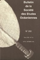 Bulletin de la Société des Études Océaniennes numéro 260