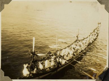 Pastor Saaga's boat off Apia, Samoa, 1928