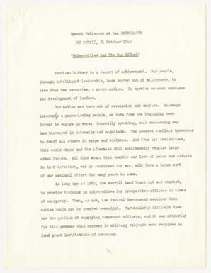 Universities and The War Effort