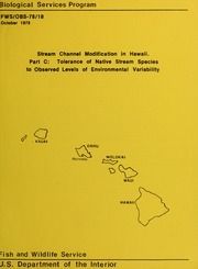 Stream channel modification in Hawaii part C: tolerance of native stream species to observed levels of environmental variability