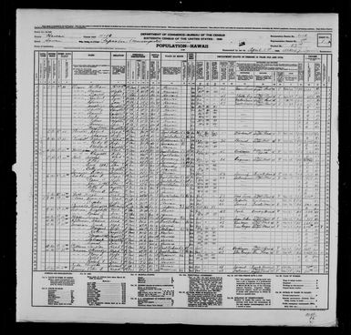 1940 Census Population Schedules - Hawaii - Hawaii County - ED 1-12