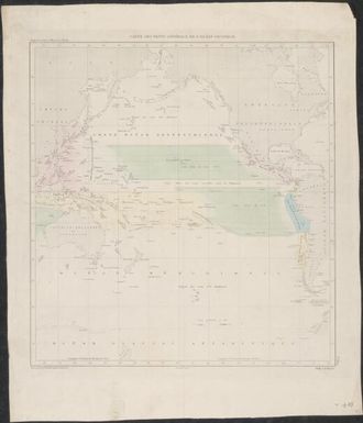 Carte des vents generaux de l'ocean Pacifique / dresse par Ch. de Kerhallet, Capitaine de vaisseau ; grave par Jacobs
