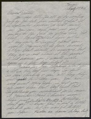 [Letter from Walter Patrick to Mary Jean Ross - September 27, 1943]