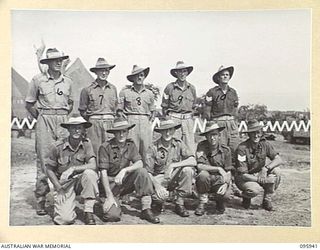 WEWAK POINT, NEW GUINEA. 1945-08-31. BRIGADE HEADQUARTERS, AND HEADQUARTERS COMPANY SENIOR NON COMMISSIONED OFFICERS OF 2/3 MACHINE-GUN BATTALION