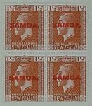 Stamps: New Zealand - Samoa One and a Half Pence