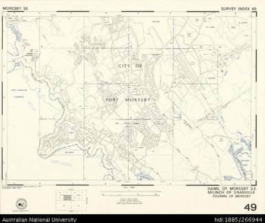 Papua New Guinea, Hamil of Moresby SE, Survey Index 49, 1:25 000, 1975