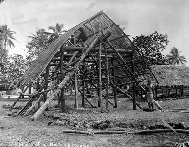 House under construction, Western Samoa