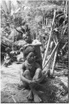 Pig festival, wig ritual, Tsembaga: man's hair is pulled over wig frame