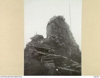 NEW GUINEA. APRIL, 1944. AUSTRALIAN POSITIONS ON THE "PIMPLE" IMMEDIATELY AFTER THE BATTLE FOR SHAGGY RIDGE