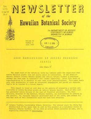 Newsletter - Hawaiian Botanical Society