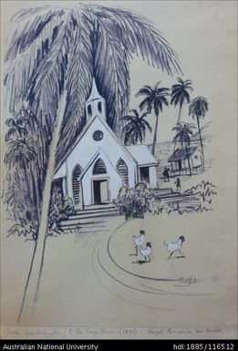 Church near landing place of the Rev George Brown (1890[?])– Gazelle Peninsula, New Britain