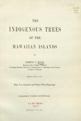 The indigenous trees of the Hawaiian Islands