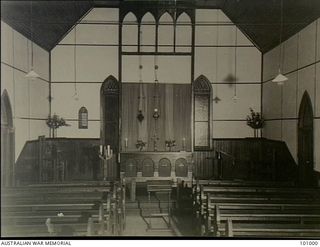 Port Moresby, Papua. 1944-06. Interior of St John's Church of England