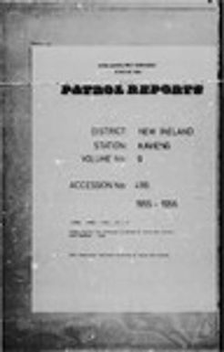 Patrol Reports. New Ireland District, Kavieng, 1955 - 1956