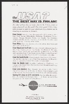 the USA? THE BEST WAY IS PAN AM!