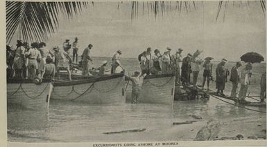 Excursionists going ashore at Moorea