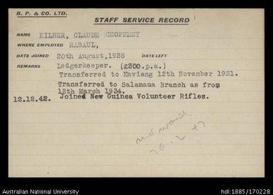 Kilner, Claude Goffrey