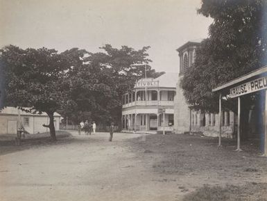 Tivoli Hotel and buildings. From the album: Photographs of Apia, Samoa
