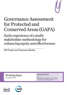 Governance assessment for protected and conserved areas (GAPA)