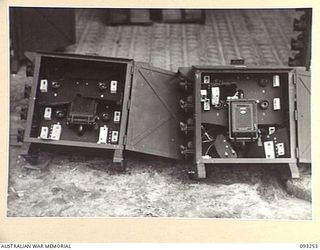 TOROKINA, BOUGAINVILLE, 1945-06-21. DAMAGED EQUIPMENT RECEIVED BY 16 ADVANCED ORDNANCE DEPOT. THE DAMAGE WAS DUE TO FAULTY MATERIALS, NOT BAD PACKING