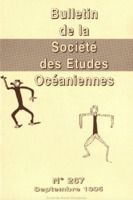 Bulletin de la Société des Études Océaniennes numéro 267