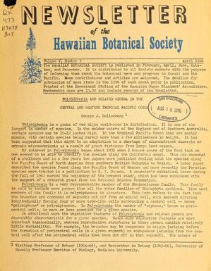 Newsletter - Hawaiian Botanical Society