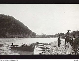 NEW GUINEA. 1943-07-28. THE WARIA RIVER AT MOROBE