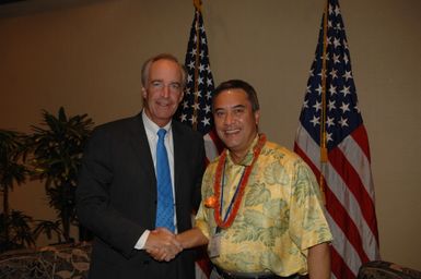 [Assignment: 48-DPA-09-29-08_SOI_K_Isl_Conf_Lead] Participants in the Insular Areas Health Summit [("The Future of Health Care in the Insular Areas: A Leaders Summit") at the Marriott Hotel in] Honolulu, Hawaii, where Interior Secretary Dirk Kempthorne [joined senior federal health officials and leaders of the U.S. territories and freely associated states to discuss strategies and initiatives for advancing health care in those communinties [48-DPA-09-29-08_SOI_K_Isl_Conf_Lead_DOI_0782.JPG]