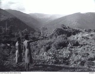 MUBO VALLEY, NEW GUINEA. 1943-08-13. VIEW OF MUBO VALLEY, SHOWING OBSERVATION HILL ON THE LEFT