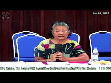 HSW Confirmation Hearing With Ms Watson