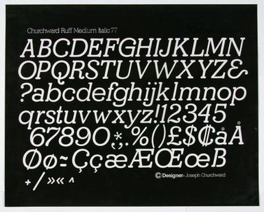 Churchward Ruff Medium Italic 77 Print Negative