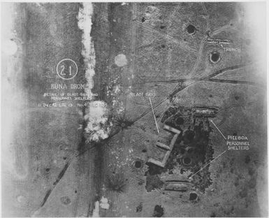 [Aerial photographs relating to the Japanese occupation of Buna-Gona region, Papua New Guinea, 1942-1943] [Allied air raids]. (42)