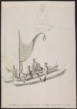 Ellis, William Wade, d 1785 :Double canoe of Sandwich Isles [1779]