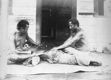 Tattooist at work, Samoa