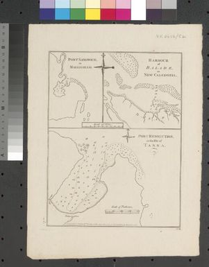 [Charts of harbours in New Caledonia, Tanna and Mallicollo