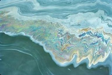 [Oil Slick at USS Arizona Memorial, Pearl Harbor]