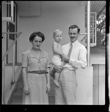 National Airways Corporation employee[s?] Mr and Mrs T O'Connell with their young boy, Suva, Fiji