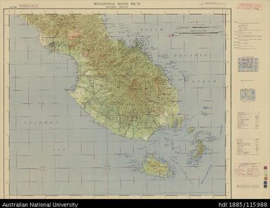 Papua New Guinea, Southern New Guinea, Bougainville Island South (Solomon Islands), 4 Mile Strategic series, Sheet 3313, 1945