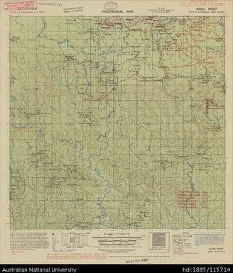 Papua New Guinea, Northeast New Guinea, Nanu West - overprint, Provisional map, Sheet B54/15, 573, 1944, 1:63 360