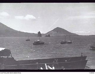 RABAUL, NEW GUINEA. 1946-07-04. GENERAL VIEW OF THE AREA WHERE THE MAIN JAPANESE FORCE LANDED