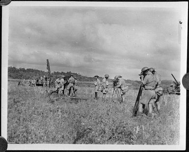 Members of 39 Company Anti Aircraft Regiment undergo battle noises practice in the Suva area, Fiji