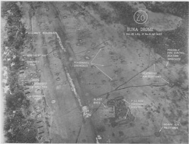 [Aerial photographs relating to the Japanese occupation of Buna-Gona region, Papua New Guinea, 1942-1943] [Allied air raids]. (41)