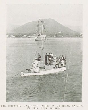 The imitation man-o'-war made by American sailors in Apia, July 14, 1899