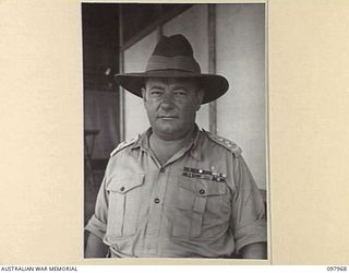 DALLMAN HARBOUR, NEW GUINEA. 1945-10-10. BRIGADIER M.J. MOTEN, BRIGADE COMMANDER 17 INFANTRY BRIGADE