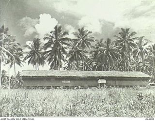RAAF METEOROLOGICAL, SIGNALS AND OPERATIONS SECTIONS HUT AT MILNE BAY, NEW GUINEA (1945-03)
