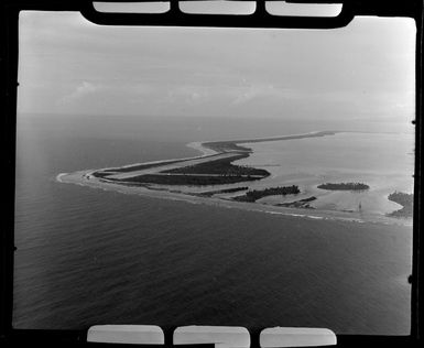 Bora Bora, Society Islands, French Polynesia, shows airstrip and barrier reef