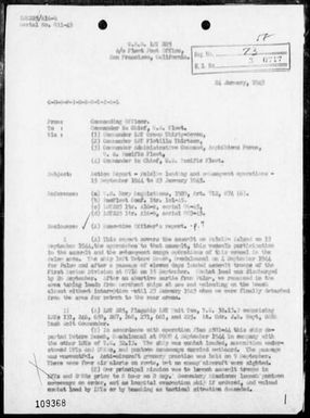 USS LST-225 - Rep of ops in the invasion of Peleliu Is, Palau Is, & subsequent ops, 9/15/44 â 1/23/45